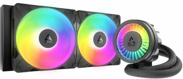 COOLER Arctic „Liquid Freezer III Pro 280 A-RGB”, skt. LGA1851, LGA 1700, AM4, AM5, racire cu lichid, 2 x 140mm P14 Pro ARGB, 800 – 2800 RPM, ARGB, negru „ACFRE00183A” (timbru verde 2.00 lei)