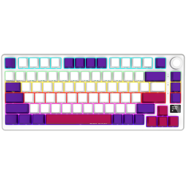 LORGAR KBP7075W, Wireless 75% Mechanical Gaming Keyboard Pro, White, EN layout „LRG-KBP7075W-WH-US” (timbru verde 0.8 lei)