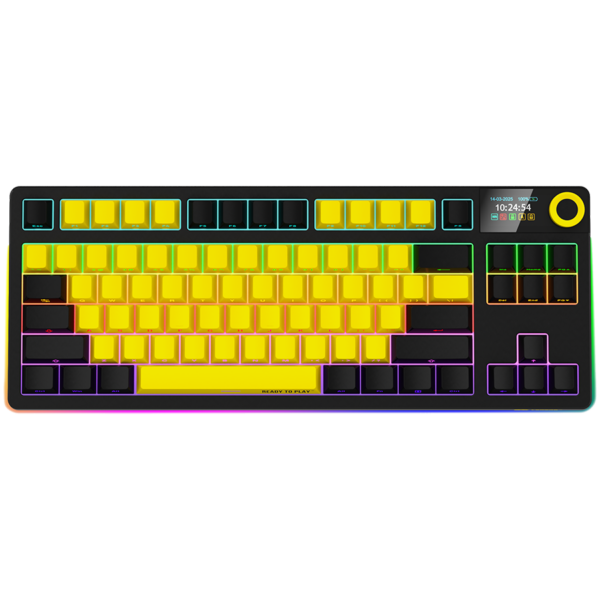 LORGAR KBP70TKLW, Wireless TKL Mechanical Gaming Keyboard Pro, Black/yellow, EN layout „LRG-KBP70TKLW-YL-US” (timbru verde 0.8 lei)