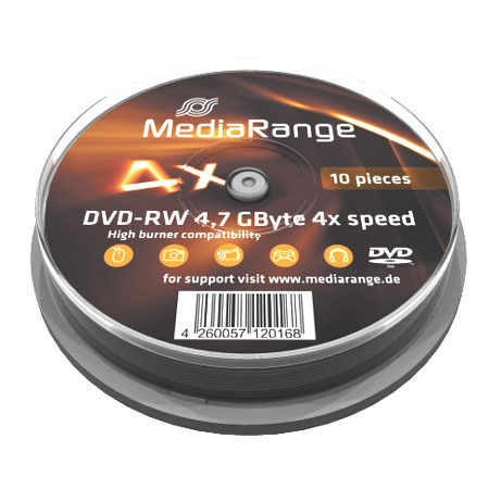 MediaRange DVD-RW 4x Cake10 „MR450”