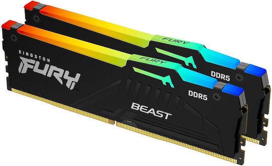 FURY Beast RGB 64GB DDR5 5200MHz CL36 Dual Channel Kit „KF552C36BBEAK2-64”
