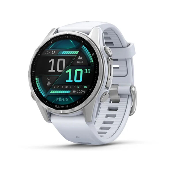 Smartwatch fenix 8 43 mm AMOLED Silver with Whitestone silicone band „010-02903-00” (timbru verde 0.8 lei)