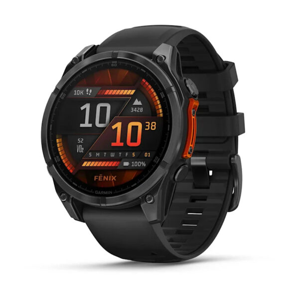 Smartwatch fenix 8 47 mm AMOLED Slate grey with Black silicone band „010-02904-00” (timbru verde 0.8 lei)