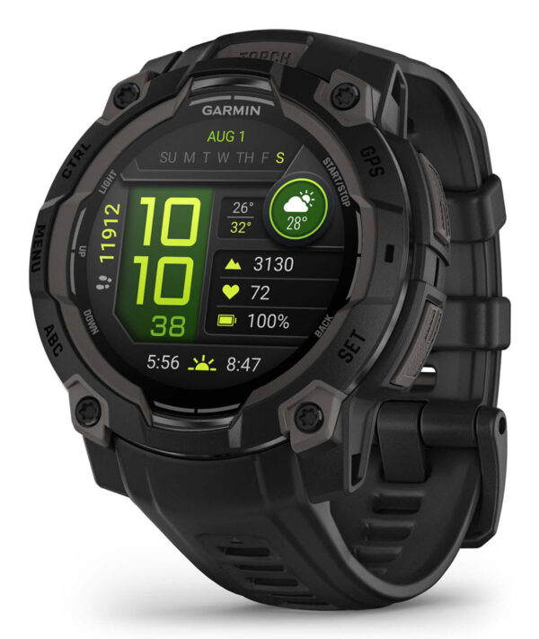 Smartwatch Instinct 3 45 mm, AMOLED Black with black band „010-02936-00” (timbru verde 0.8 lei)