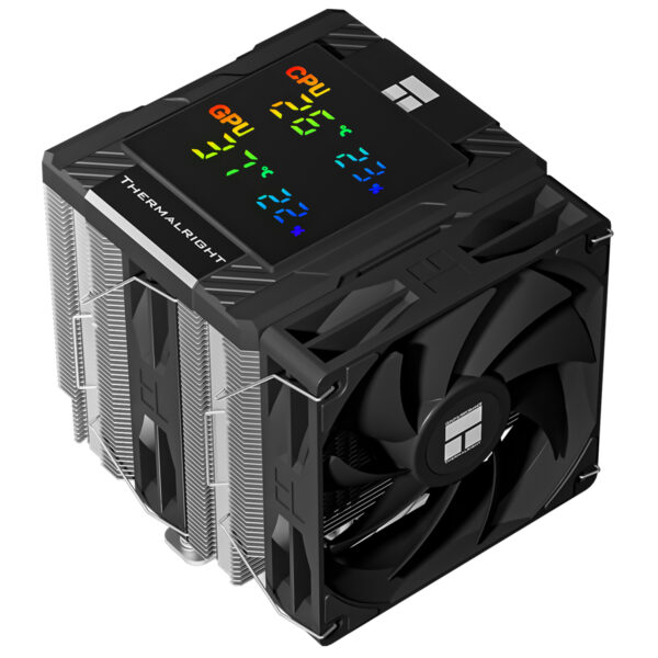 COOLER Thermalright „Peerless Assassin 120 Digital Black” skt. Intel si AMD, racire cu aer, vent. 2 x 120mm (TL-C12C-X28 V2), 1850 rpm, 6 heatpipes, inaltime 162mm, ,”Peerless Assassin 120 Digital Black” (timbru verde 0.8 lei)