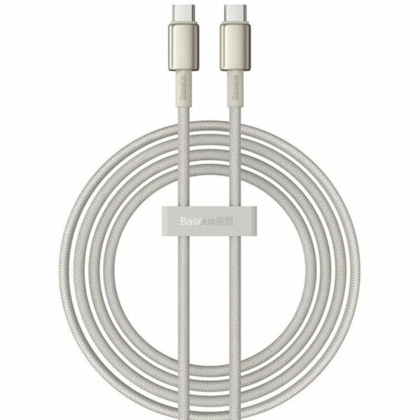 CABLU alimentare si date Baseus Tungsten, Fast Charging Data Cable pt. smartphone, USB Type-C la USB Type-C 100W, braided, 2m, galben „P10319800G21-01” (timbru verde 0.08 lei) – 6932172655549