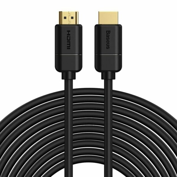 CABLU video Baseus Cafule, HDMI (T) la HDMI (T), rezolutie maxima 4K UHD (3840 x 2160) la 30 Hz, conectori auriti, 12m, negru „CAKGQ-G01” (timbru verde 0.18 lei) – 6953156222571