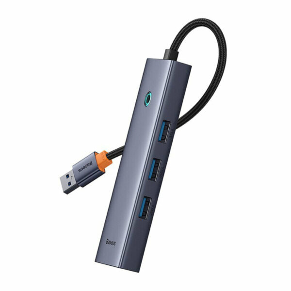 DOCKING STATION Baseus UltraJoy 4 in 1, input USB, output RJ-45 x 1, USB3.0 x 3, gri „B0005280A813-01” (timbru verde 0.18 lei) – 6932172630805