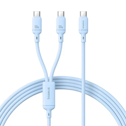 CABLU alimentare si date Baseus Pudding, Fast Charging Data Cable pt. smartphone, USB Type-C la USB Type-C 100W, 1.5m, albastru „P10377701311-00” (timbru verde 0.08 lei) – 6932172668549