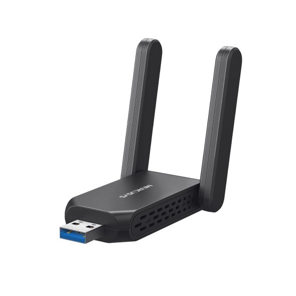 ADAPTOR RETEA MERCUSYS, AX1800 extern wireless dual band 2.4 GHz | 5 GHz, USB 3.0, Wi-Fi 6, 1800 Mbps, antena externa x 2, „MA72XH” (timbru verde 0.18 lei)