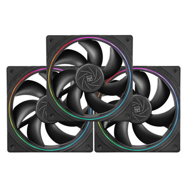 Set 3 ventilatoare Thermalright „TL-S12”, 120mm, 1500 RPM, S-FDB Bearing, 47.6 CFM, LED ARGB, 4pin PWM, negru, „TL-S12-3” (timbru verde 0.54lei)