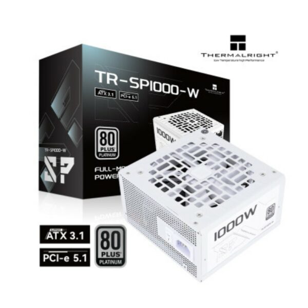 SURSA Thermalright „TR-SP1000W”, 1000W, certificare 80 Plus Platinum, modular, LLC, DC to DC, PCI-E GEN 5.1 ready, fan 120mm, alb, „TR-SP1000W” (timbru verde 2 lei)