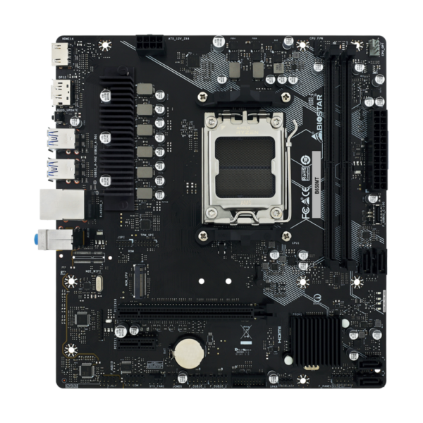 Placa de baza Biostar „B650MT”, skt. AM5, chipset AMD B650, mATX, 2 x DDR5 max. 128 GB, USB 3.2 gen 2, 4 x SATA, 1 x M.2, PCIe 4.0, HDMI 1.4 4K, Display Port 1.2, „B650MT”