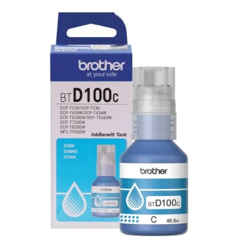 Cartus Cerneala Original Brother Cyan, BT-D100C, pentru DCP-T430W|T530DW|T730DW|MFC-T930DW, 5K, incl.TV 0.8 RON, „BT-D100C”