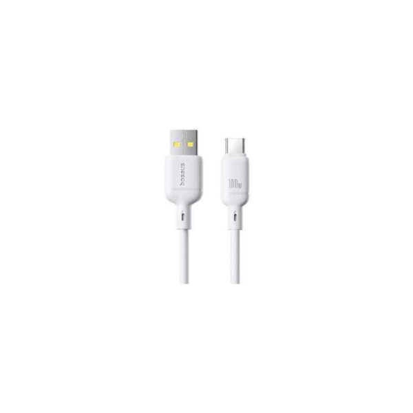CABLU alimentare si date Baseus Pudding, Fast Charging Data Cable pt. smartphone, USB la USB Type-C 3A, 2m, alb „P10377703213-03” (timbru verde 0.08 lei) – 6932172692582