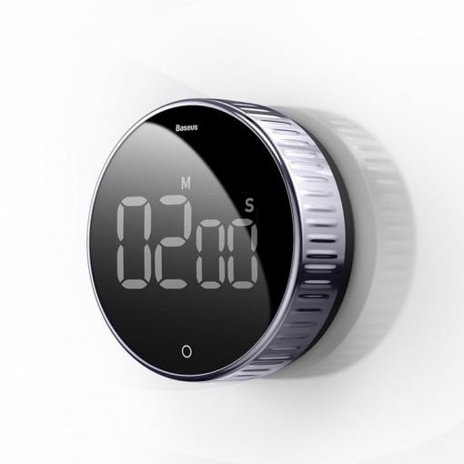TIMER Baseus Heyo, display LED digital, setare prin rotatie, alarma sonora, magnet, 3 x baterii AAA(nu sunt incluse) „ACDJS-01” (timbru verde 0.18 lei) – 6953156216129