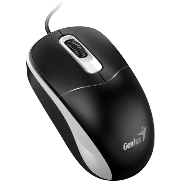 Mouse Genius „DX-111”, PC sau NB, cu fir USB-A, optic, 1200 dpi, butoane/scroll 3/1, negru-gri, „31010034401” (timbru verde 0.18 lei)