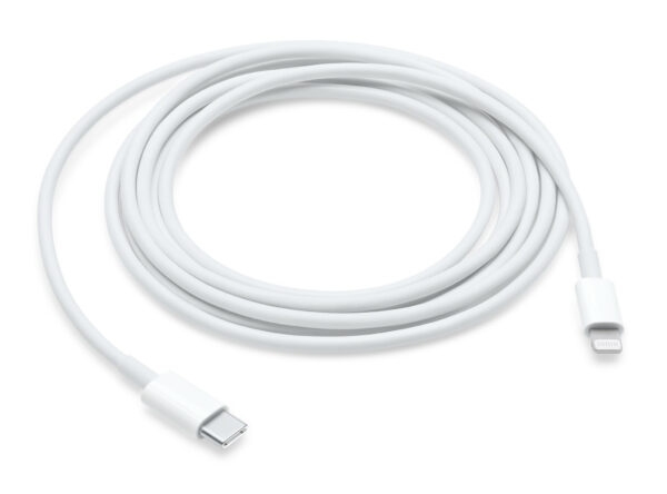 Apple USB adapter cable, USB-C plug > Lightning plug (white, 2 meters, PD, charging with up to 100 watts) „MW2R3” (timbru verde 0.08 lei)