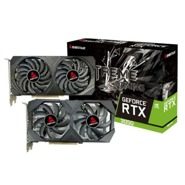 Placa video Biostar „GeForce RTX 3050-6GB”, 6GB GDDR6, 96bit, PCI Express 4.0 x16, 1 x DisplayPort 1.4a, 1 x HDMI 2.1, 1 x DVI, racire activa 2 x fan, „VN3516RF68”