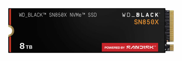SSD PCIE G4 M.2 8TB/BLACK SN850X WDS800T2X0E WDC „WDS800T2X0E”