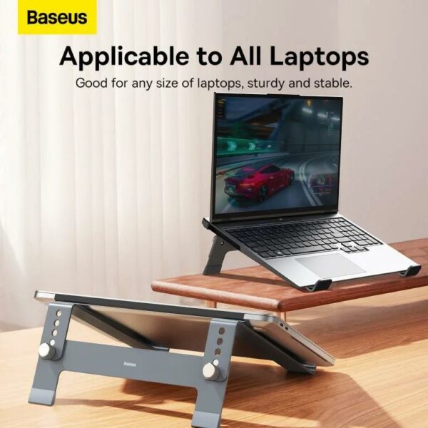STAND Baseus UltraStable notebook, reglabil, aliaj zinc, gri „B10053100811-00” – 6932172630454
