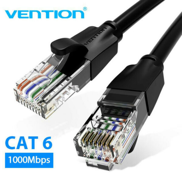 PATCH CORD Vention – UTP Cat.6 UTP Patch Cable 15M Black , „IBEBN” – 6922794743557