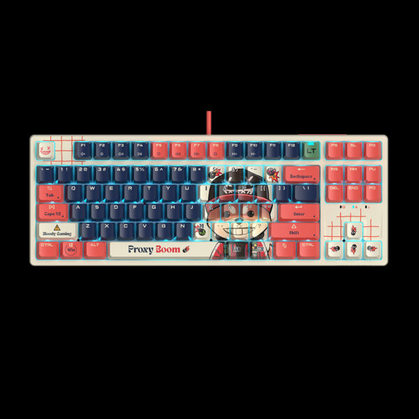 Tastatura gaming Bloody „AT87” Alpha Optical Switch Performance Keyboard USB Proxy Boom, US Layout „AT87 Proxy Boom” (timbru verde 0.8 lei) 4711421 000741