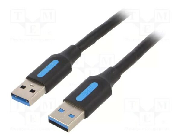 CABLURI USB pt. PC. imprimante – Vention USB 3.0 A Male to A Male Cable 1.5M Black PVC Type , „CONBG” – 6922794748828