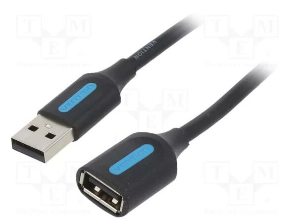 CABLURI USB pt. PC. imprimante – Vention USB 2.0 A Male to A Female Extension Cable 1M black PVC Type , „CBIBF” – 6922794748491