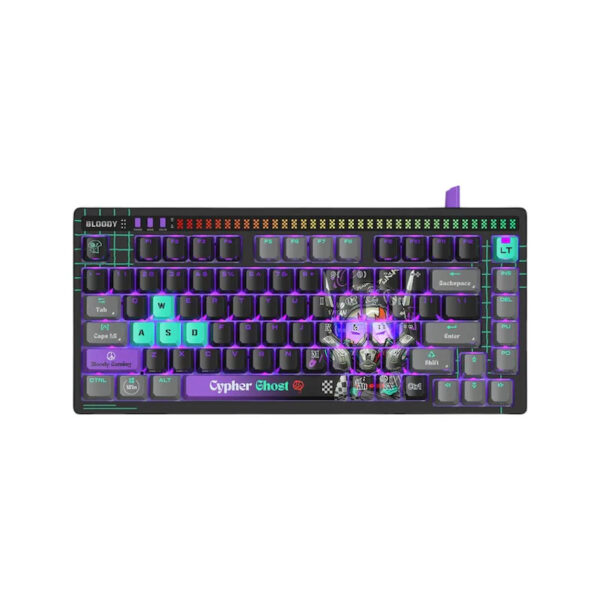 Tastatura gaming Bloody „AT75” Alpha Optical Switch Mechanical Keyboard USB Cypher Ghost, US Layout „AT75 Cypher Ghost” (timbru verde 0.18 lei) 4711421 001830