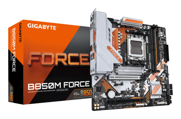 Placa de baza B850M FORCE, AM5, DDR5, mATX, Alb/Portocaliu „B850M FORCE”