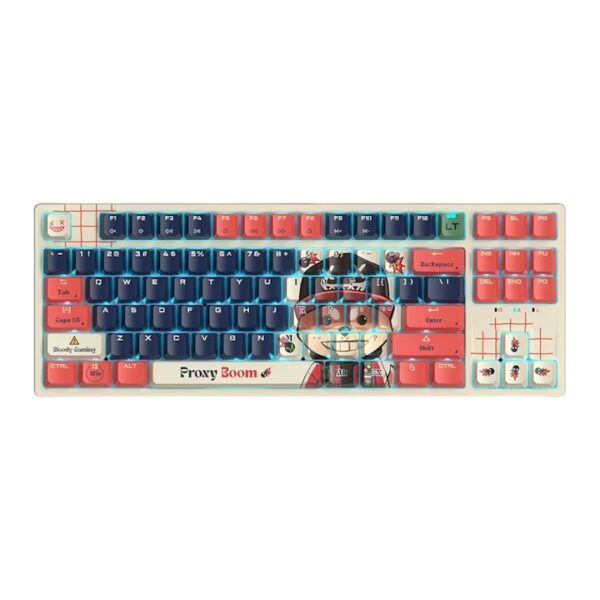 Tastatura gaming Bloody „AT87” Alpha Optical Switch Performance Keyboard USB Proxy Boom, US Layout „AT87 Proxy Boom” (timbru verde 0.8 lei) 4711421 000741