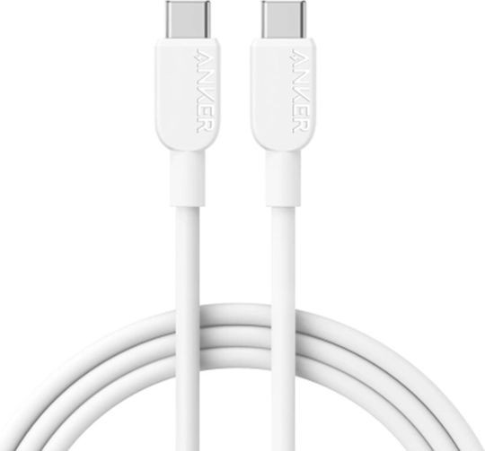Cablu alimentare si date Anker, USB Type-C (T) la USB Type-C (T), 1.8m 240W, invelis nylon, braided „A81D6H21” – White( timbru verde 0.03 lei)