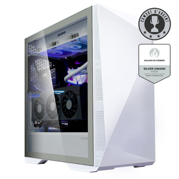 CARCASA Zalman „Z9 Iceberg”, middle tower, gaming, fara sursa, suporta 7xfan, 2xfan inclus, PSU shroud, USB Type-C x 1, USBx4, audio+mic, 7 sloturi expansiune + 3 verticale, alb, „Z9 Iceberg White” (timbru verde 0.16lei)