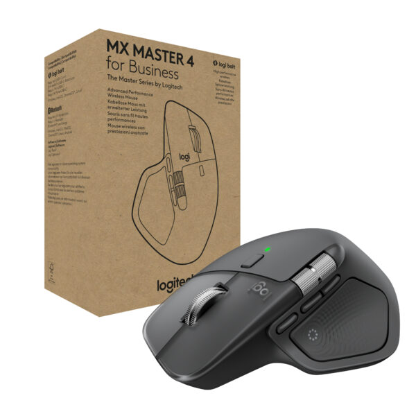 Mouse MX Master 4 – 8K DPI MagSpeed Scrolling Logi Bolt Receiver, Bluetooth Graphite „910-007617” (timbru verde 0.18 lei)
