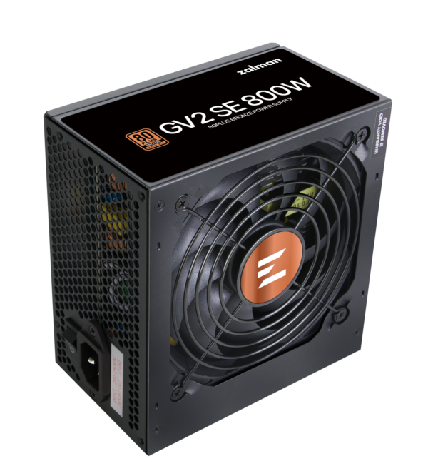 SURSA Zalman „ZM800”, 800W, certificare 80Plus Bronze, non-modular, fan 120mm, negru, „ZM800-GV2SE” (timbru verde 2 lei)