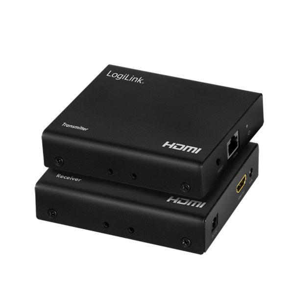 EXTENDER HDMI over LAN LOGILINK, Input: HDMI (T) x 1, Output: HDMI (T) x 2 (HDMI Loop Out), pana la 70m, rezolutie maxima UHD (3840×2160) la 60 Hz, negru, „HD0030” (timbru verde 0.18 lei)