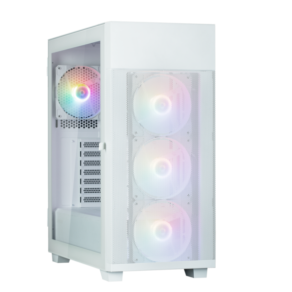 CARCASA Zalman „S5 Neo”, middle tower, gaming, fara sursa, suporta 11xfan, 4xfan inclus, PSU shroud, USBx2, audio+mic, 7 sloturi expansiune, alb, „S5 NEO White” (timbru verde 0.32lei)