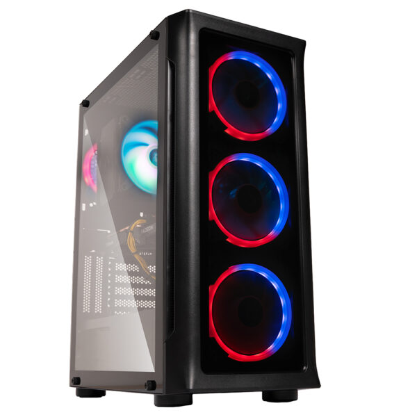 Sistem Desktop PC Gaming Spacer Overlord, Ryzen 5 5600, 32 GB DDR4, 1TB SSD, RX 7600 Challenger 8GB OC, no OS, negru, „SPACER-Overlord-09VN” (timbru verde 7 lei) – 5949046616132