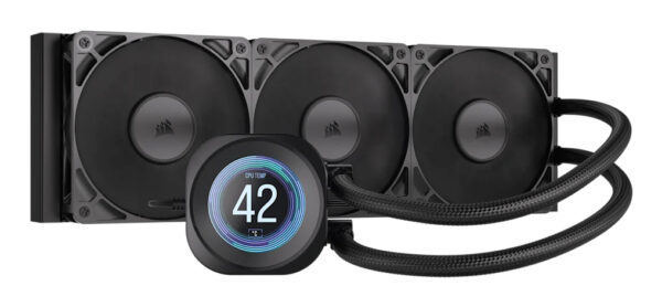 Cooler Lichid Corsair NAUTILUS 360 RS LCD, AIO 360mm, 2.1″ IPS, PWM Zero RPM, Intel/ AMD, Negru „CW-9061033-WW”