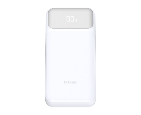 POWER BANK D-Link, 20000mAh 65W max, USB PD 3.0 si QC 3.0, 2 x USB Type-C, 1 x USB, dimensiuni 144 x 69 x 29 mm, alb „DPP-201” (timbru verde 0.98 lei)