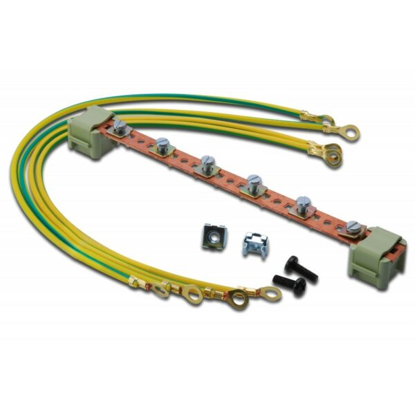 Kit de impamantare cu bara egalizatoare de potential cu 6x conexiuni, 4x cabluri diam.4mm / lungime 40cm, DECKRO „DXGKUKIT1”