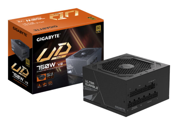 Sursa GIGABYTE GP-UD750GM PG5 V2, Full Modulara, 750w, 80 Plus Gold, ATX, Negru „GP-UD750GM PG5 V2” (timbru verde 2 lei)