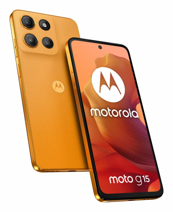 Smartphone Moto G15 128GB 8GB RAM Dual SIM Sunrise Orange „PB6E0015PL” (timbru verde 0.45 lei)