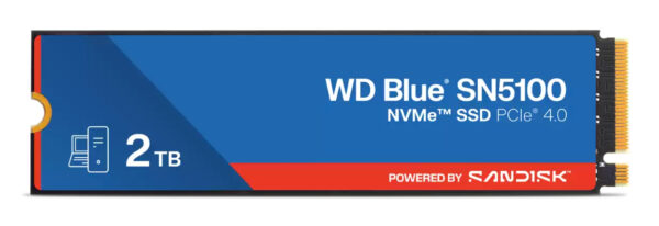 SSD WD Blue SN5100 2TB M.2 2280 PCIe Gen4 x4 NVMe QLC 3D, Read/Write: 7100/6700 MBps, IOPS 1000K/1300K, TBW: 900 „WDS200T5B0E-00CPE0”