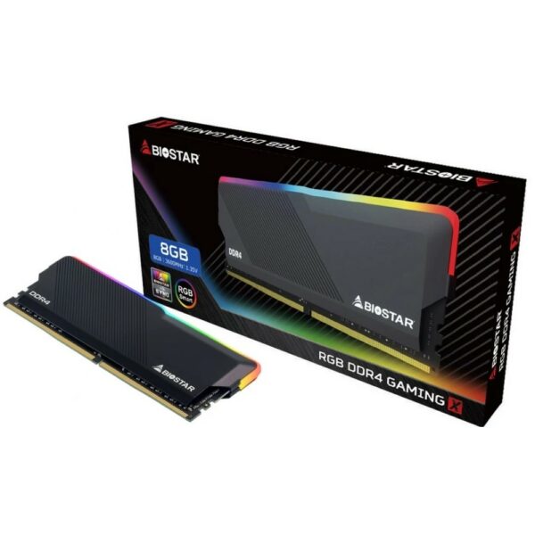 Memorie DDR Biostar „Hynix”, 8GB, DDR4, 3600 MHz, 1 modul, radiator, RGB, 1.35V, CL18-22-22-42 / 19-23-23-47, „DHD36EU4R8”