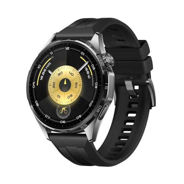 Smartwatch Watch GT 6, 41MM, Black Stainless Steel Case, Black Fluoroelastomer Strap „55020FTR” (timbru verde 0.18 lei)