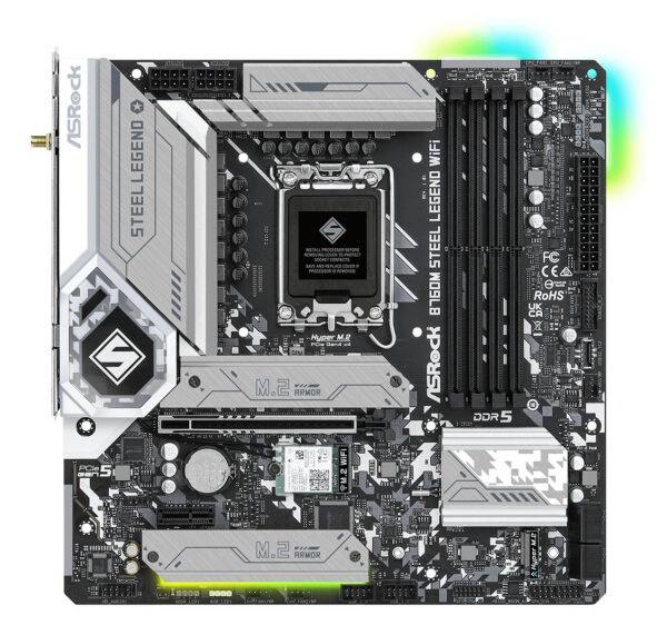 Placa de baza B760M Steel Legend WiFi M-ATX LGA 1700 Intel B760 „90-MXBL70-A0UAYZ”