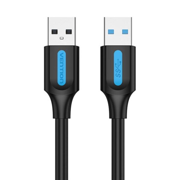 Cablu USB Vention, USB 3.0 (T) la USB 3.0 (T), 1m, 5 Gbps, PVC, negru, „CONBF” (timbru verde 0.18 lei) – 6922794748811