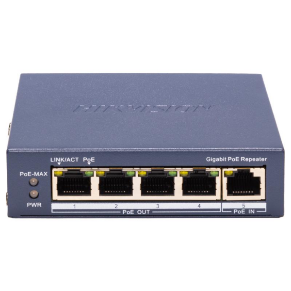 REPETOR 4 GIGABIT POE PORTS „DS-3E0505P-E/R” (timbru verde 2 lei)